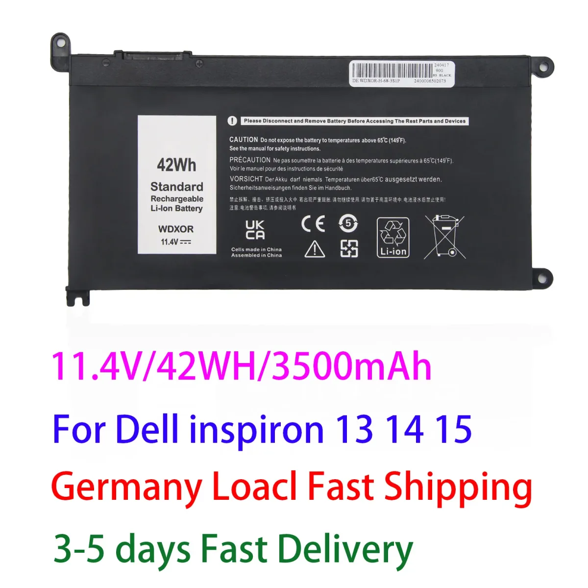 Batterie Li-polymère 11,4 V 42 Wh