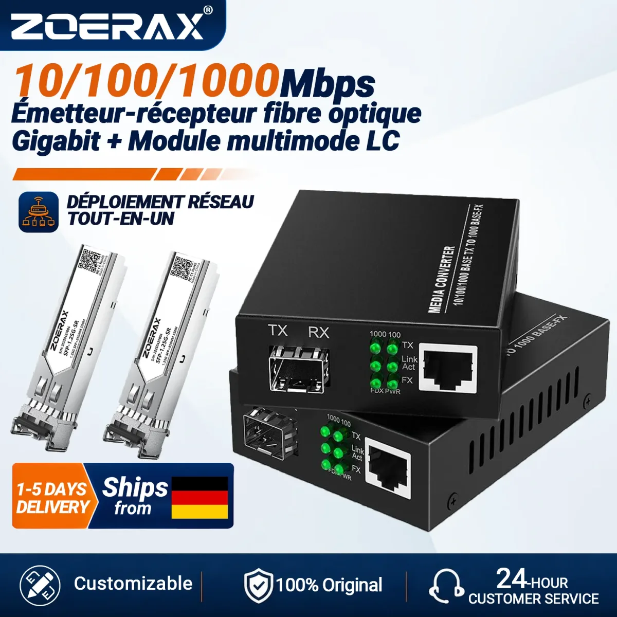 Convertisseur de média SFP vers RJ45 Gigabit