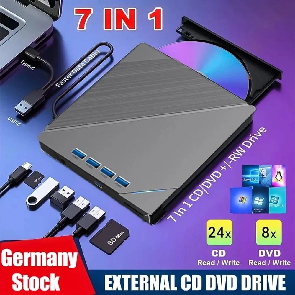 Graveur DVD externe USB 3.0 et Type-C