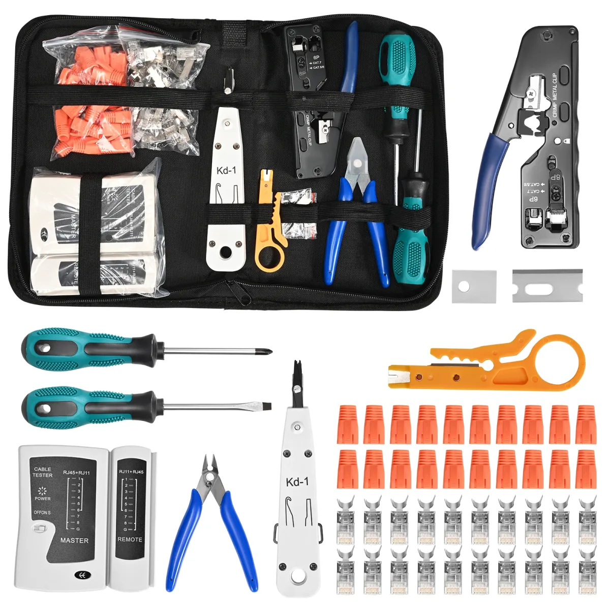 Kit de sertissage réseau RJ45 avec testeur