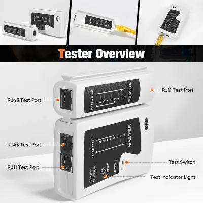 Kit de sertissage réseau RJ45 avec testeur – image 3