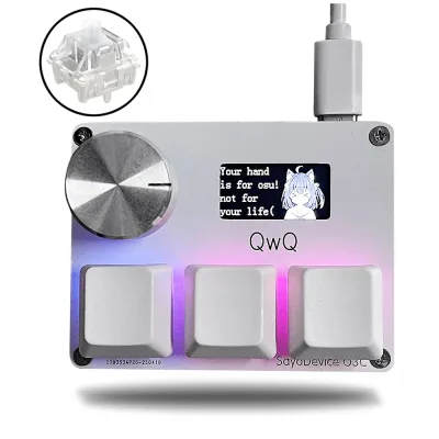 Mini-clavier filaire blanc à écran couleur