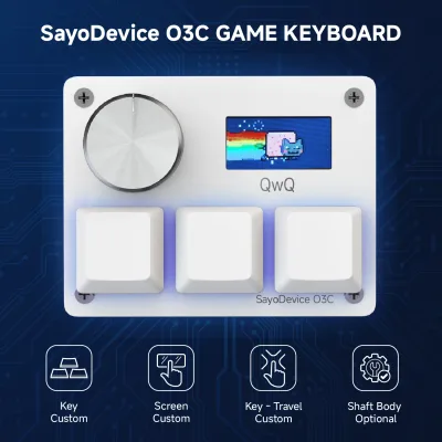 Mini-clavier filaire blanc à écran couleur – image 2