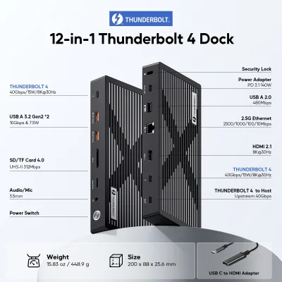Station d'accueil Thunderbolt 4 en aluminium – image 2