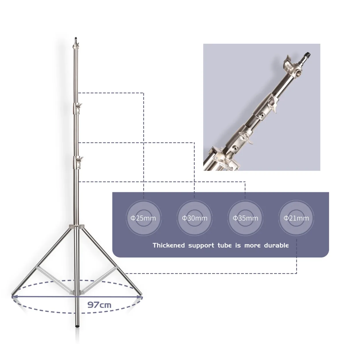Support d'éclairage en aluminium, 290 cm