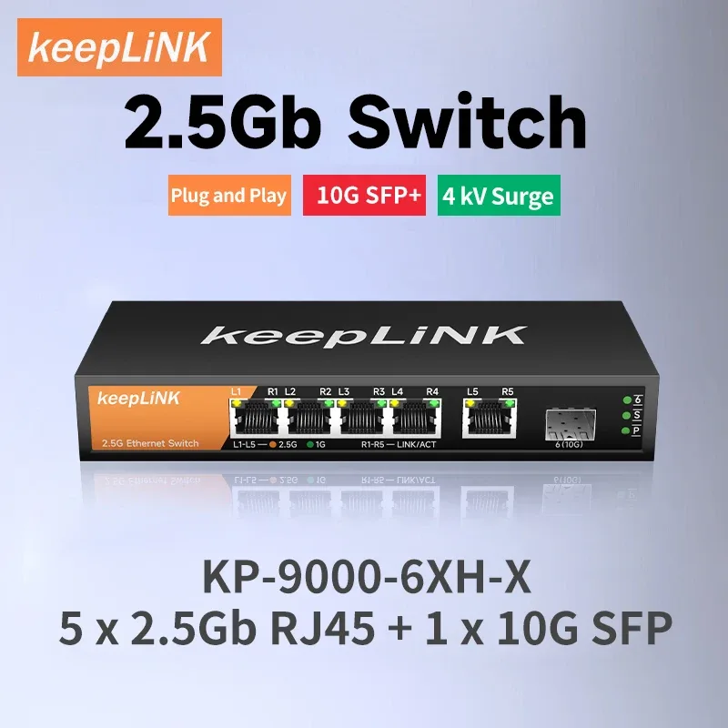 Switch multi-Gigabit 6 ports SFP+ 10G